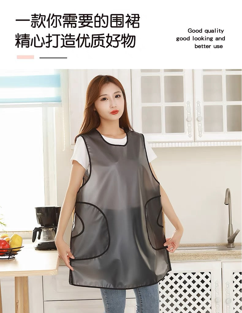 Apron tpu Waterproof oil-proof men's and women's household kitchen disposable aquatic catering work clothes sleeveless waist customizable