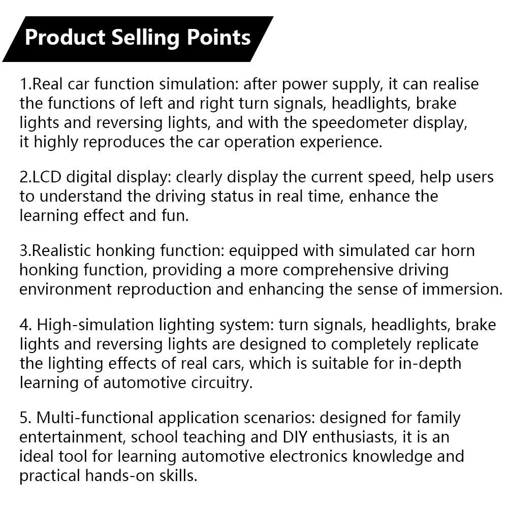 DIY Soldering Practice Kit — Car Driving Simulator Model