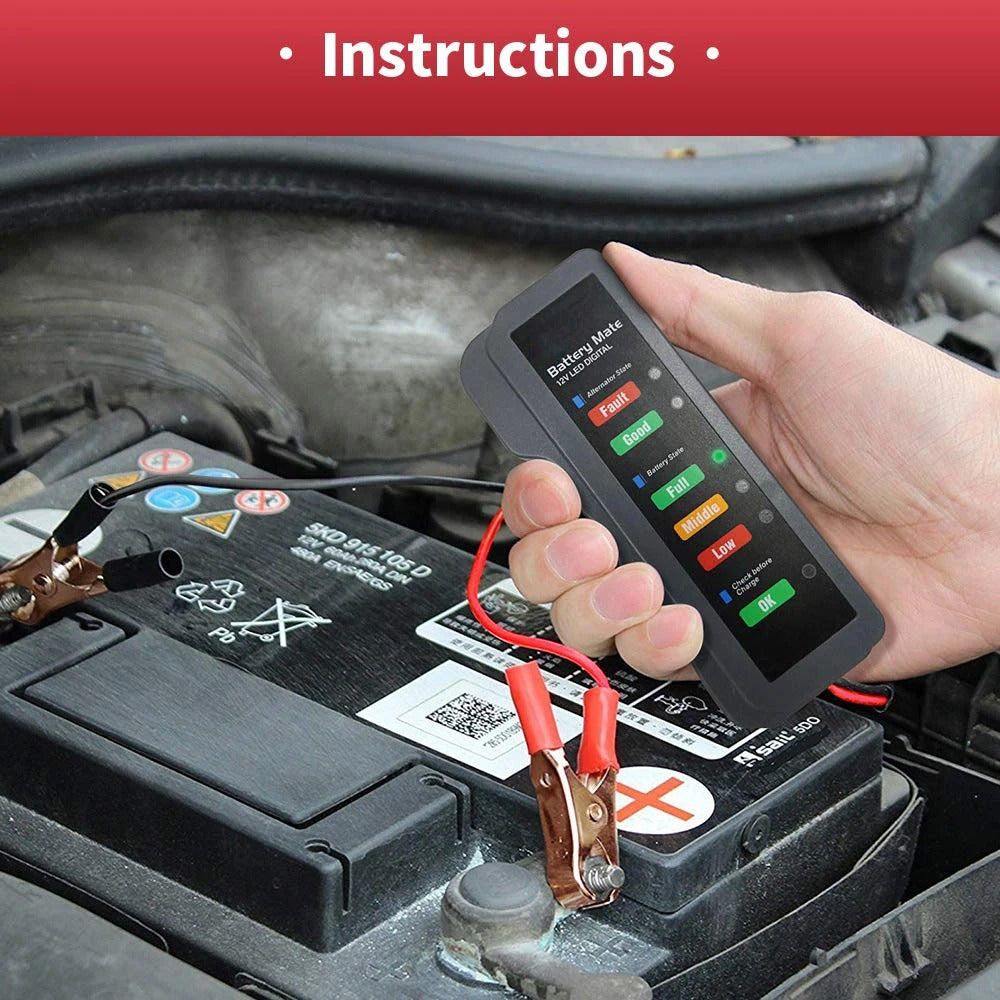 12V car battery tester