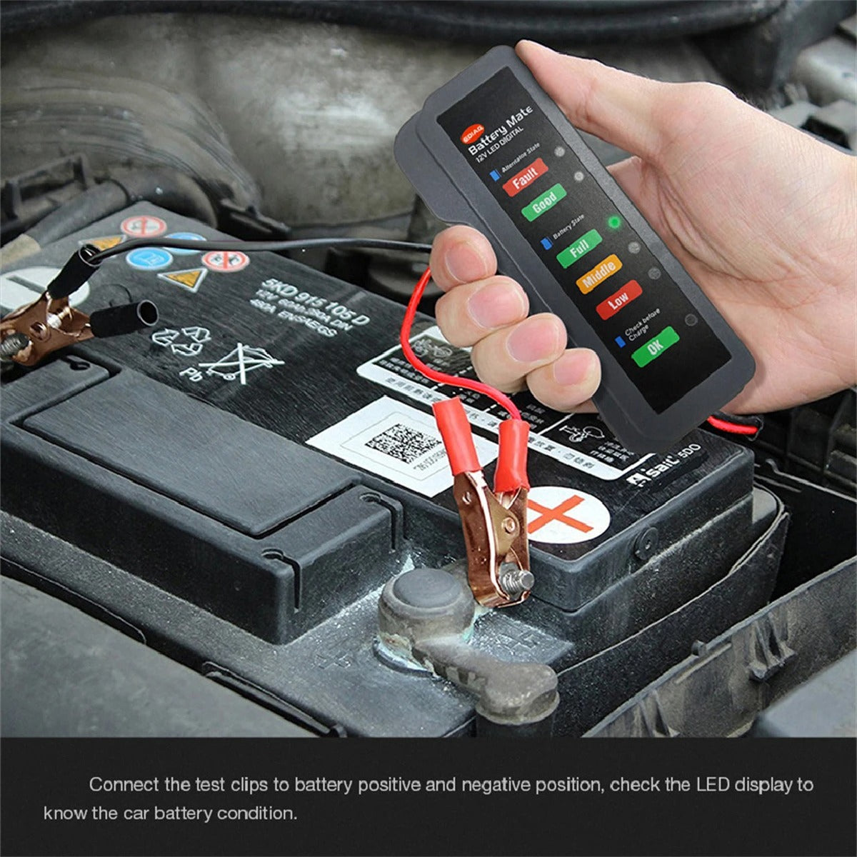 12V car battery tester